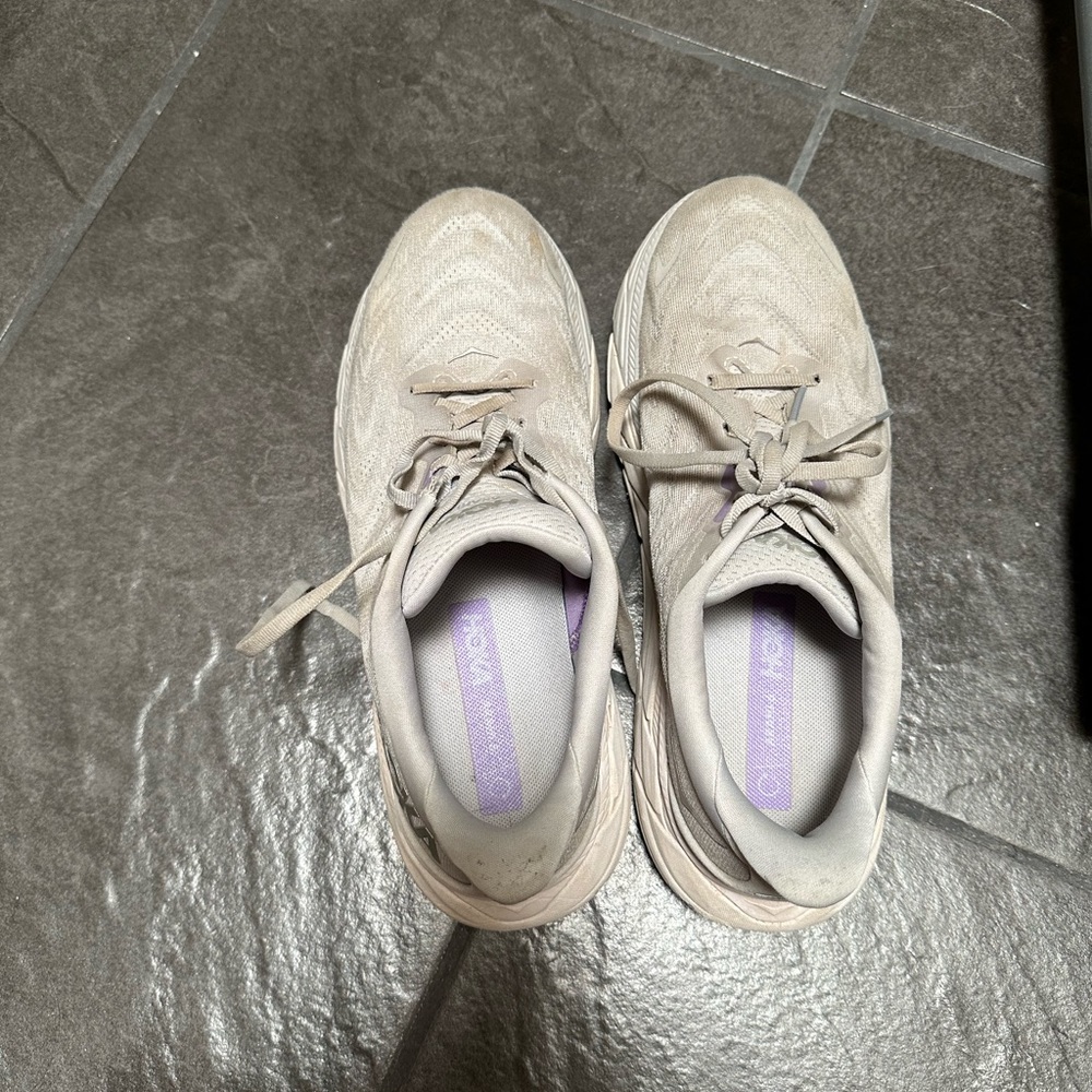 Size 10 silver grey HOKA shoes